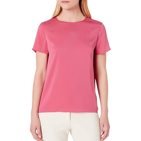 NEW Theory Silk Blend Boxy Fit Stretch Tee – Luxe Workwear/ Everyday Top - Picture 1 of 13